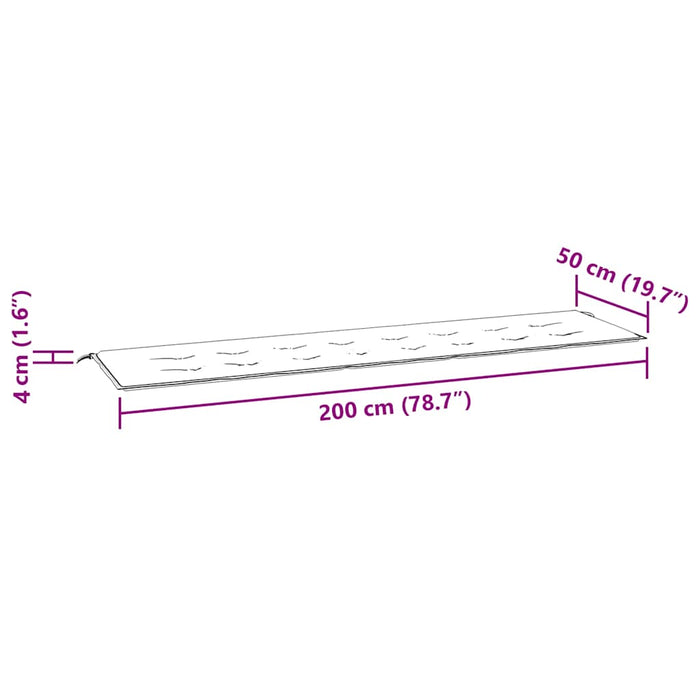 Pernă bancă de grădină, model frunze, 200x50x4 cm, textil WALTI