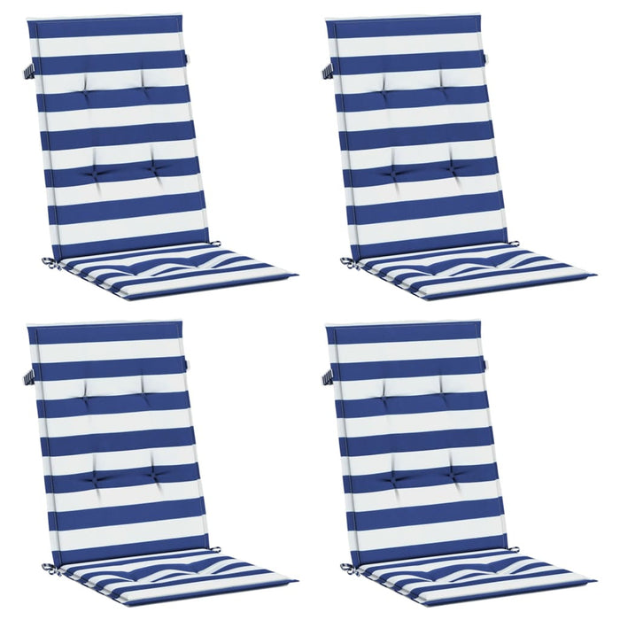 Perne de scaun spătar înalt, 4 buc. dungi albastre&albe, textil WALTI