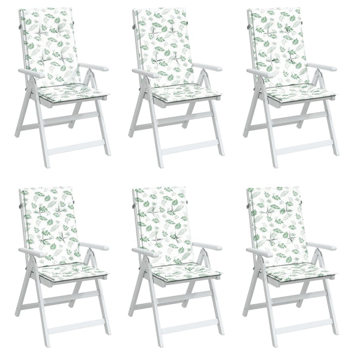 Perne de scaun spătar înalt, 6 buc., model frunze, textil WALTI