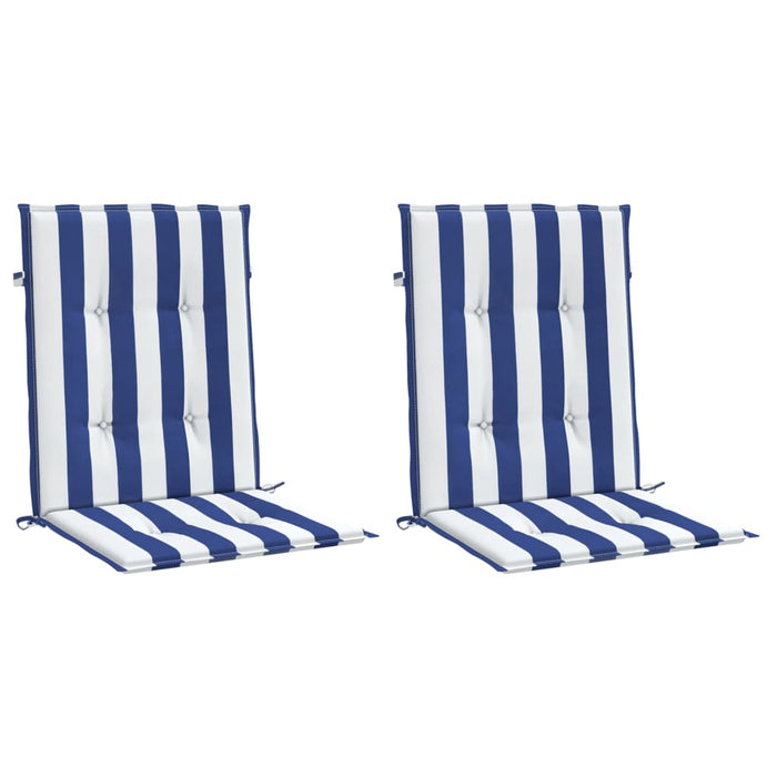 Perne de scaun cu spătar mic 2 buc. albastru & alb textil dungi WALTI