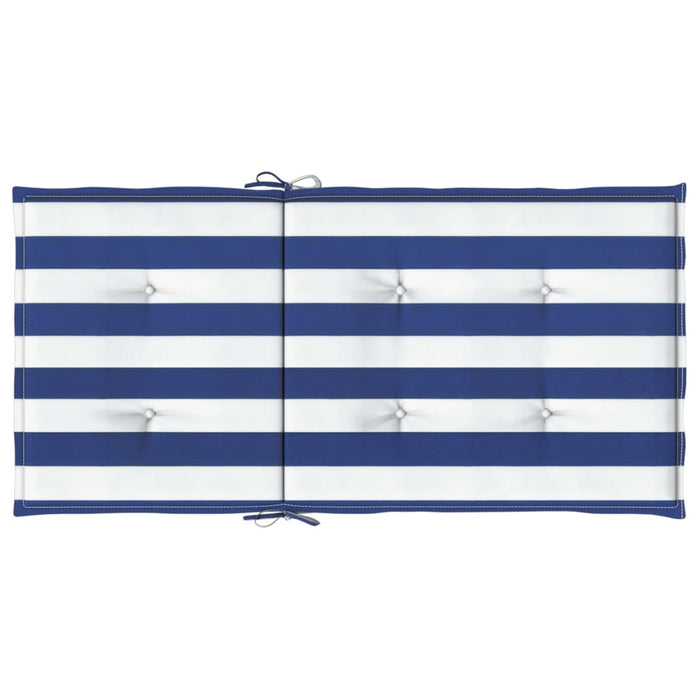 Perne de scaun cu spătar mic 2 buc. albastru & alb textil dungi WALTI
