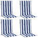 Perne de scaun spătar jos, 4 buc. dungi albastre&albe, textil - WALTI WALTI