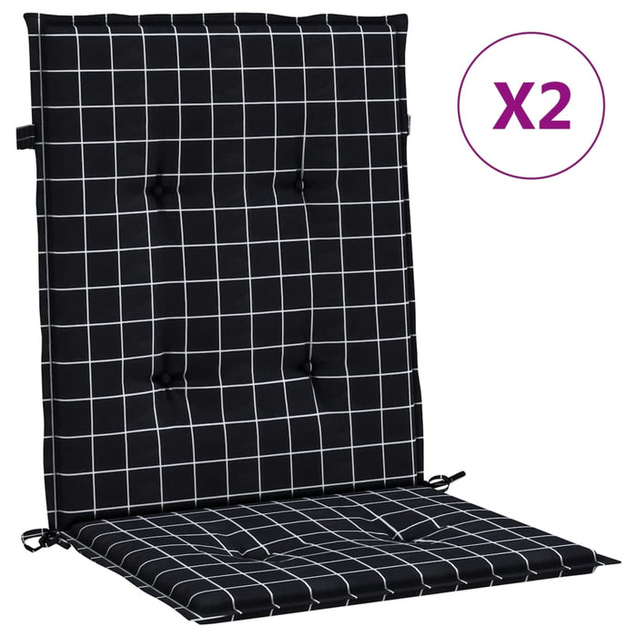 Perne de scaun spătar jos, 2 buc. negru, model carouri, textil WALTI