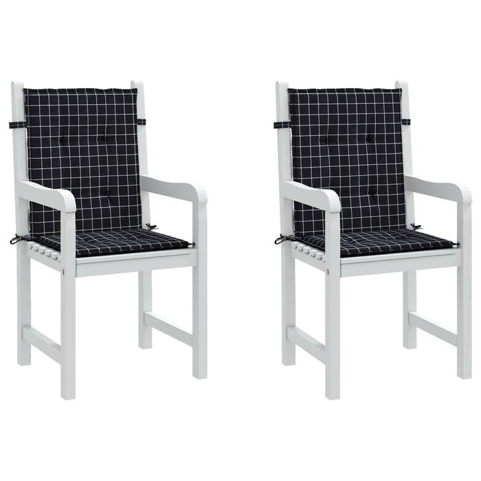 Perne de scaun spătar jos, 2 buc. negru, model carouri, textil WALTI