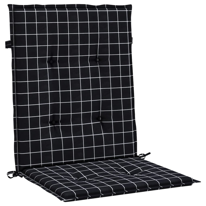Perne de scaun spătar jos, 2 buc. negru, model carouri, textil WALTI