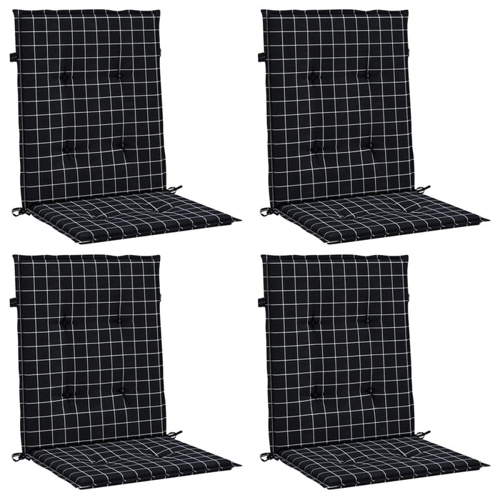 Perne de scaun spătar jos, 4 buc. negru, model carouri, textil - WALTI WALTI