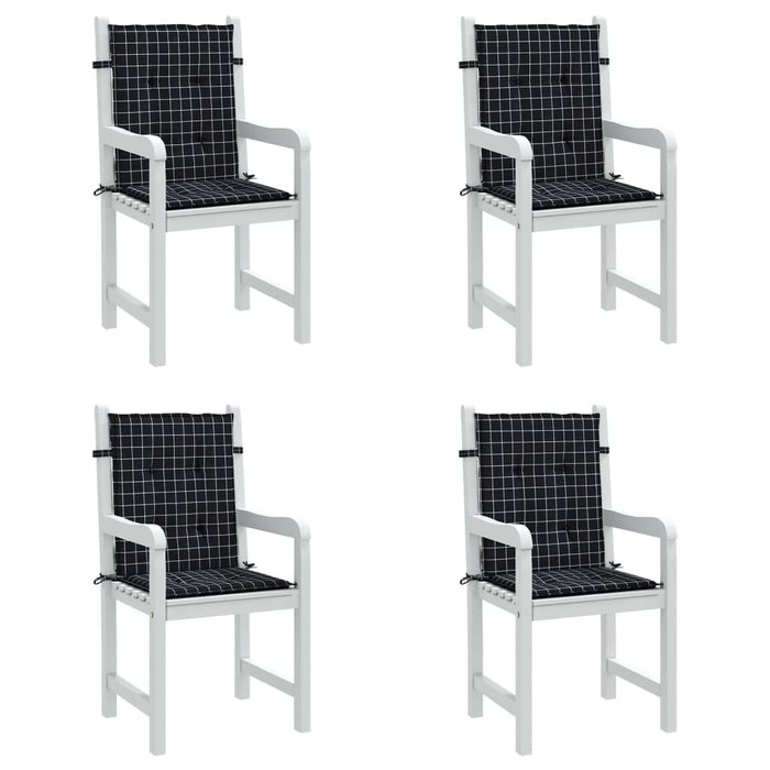 Perne de scaun spătar jos, 4 buc. negru, model carouri, textil - WALTI WALTI