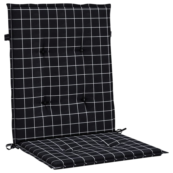 Perne de scaun spătar jos, 4 buc. negru, model carouri, textil - WALTI WALTI