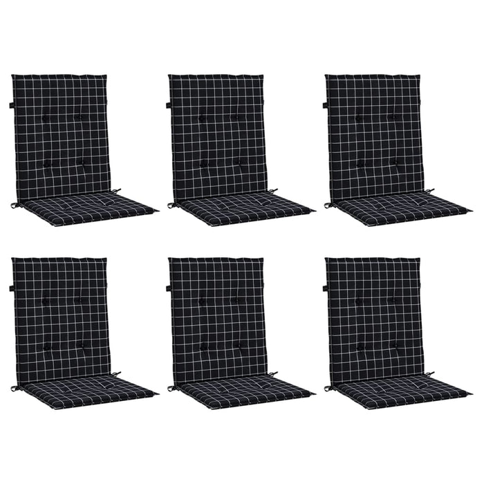 Perne de scaun spătar jos, 6 buc. negru, model carouri, textil - WALTI WALTI