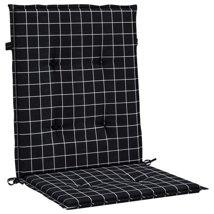 Perne de scaun spătar jos, 6 buc. negru, model carouri, textil - WALTI WALTI
