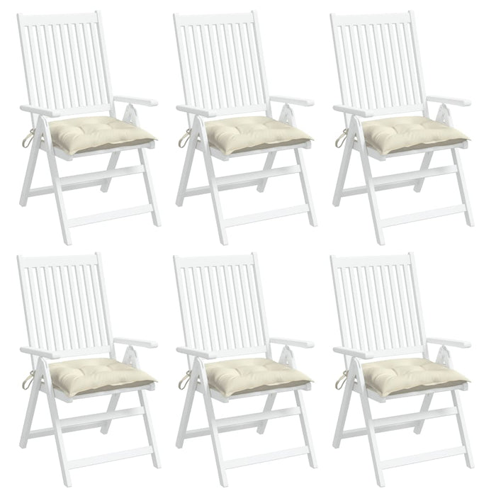 Perne de scaun, 6 buc., alb crem, 40x40x7 cm, textil oxford - WALTI WALTI
