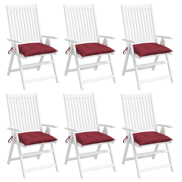 Perne de scaun, 6 buc., roșu vin, 40x40x7 cm, textil oxford WALTI