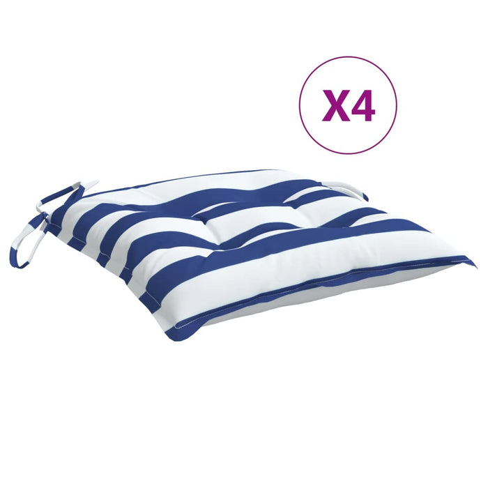 Perne de scaun, 4 buc., albastru&alb, 40x40x7 cm, textil, dungi WALTI