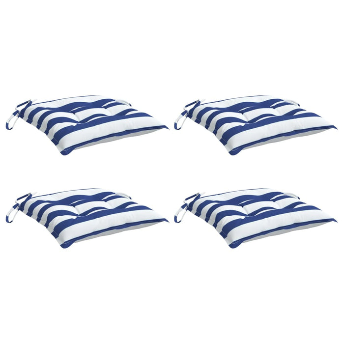 Perne de scaun, 4 buc., albastru&alb, 40x40x7 cm, textil, dungi WALTI