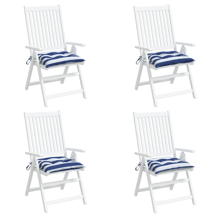 Perne de scaun, 4 buc., albastru&alb, 40x40x7 cm, textil, dungi WALTI