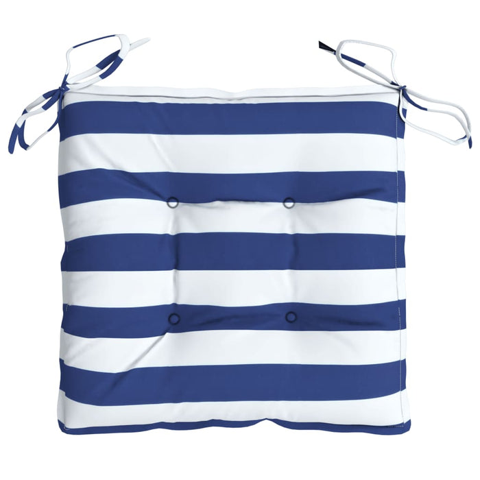 Perne de scaun, 4 buc., albastru&alb, 40x40x7 cm, textil, dungi WALTI