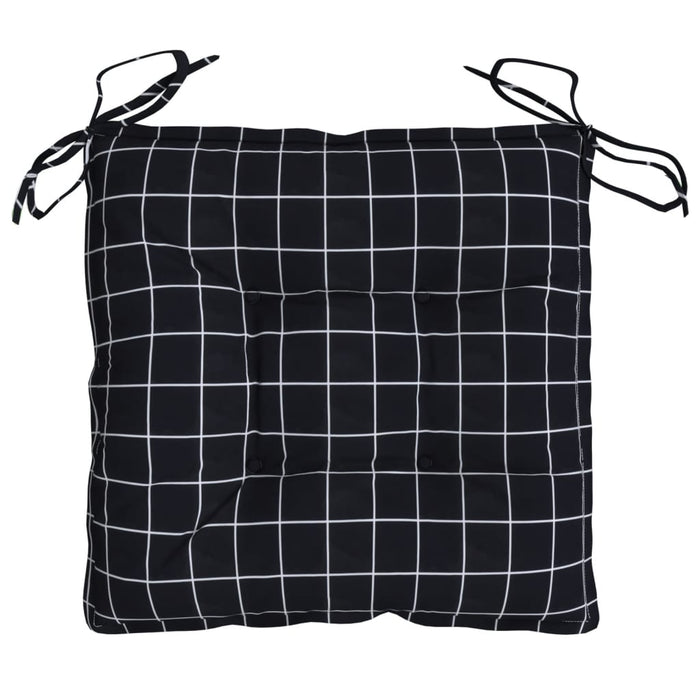 Perne scaun, 2 buc., negru, 40x40x7 cm, textil, model pătrățele - WALTI WALTI