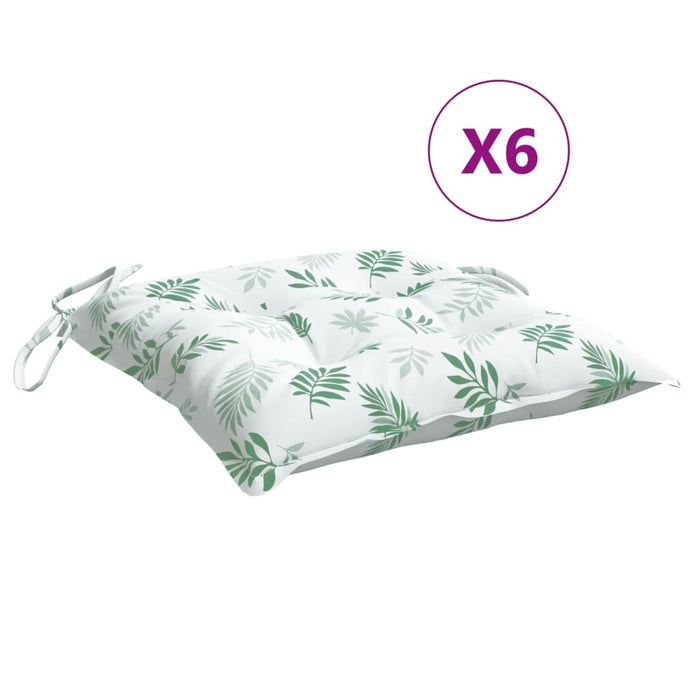 Perne de scaun, 6 buc., 40x40x7 cm, textil, model frunze WALTI
