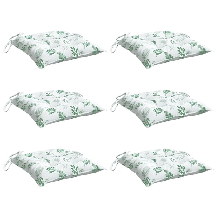 Perne de scaun, 6 buc., 40x40x7 cm, textil, model frunze WALTI