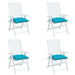 Perne de scaun, 4 buc., turcoaz, 40 x 40 x 7 cm, textil - WALTI WALTI