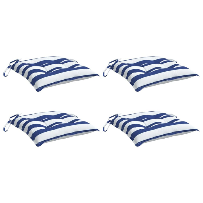 Perne de scaun, 4 buc., albastru&alb, 50x50x7 cm, textil oxford - WALTI WALTI