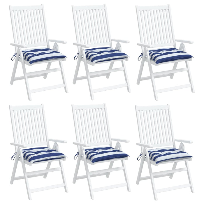 Perne de scaun, 6 buc., albastru&alb, 50x50x7 cm, textil oxford - WALTI WALTI
