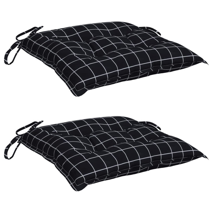 Perne scaun, 2 buc., negru carouri, 50x50x7 cm, textil oxford - WALTI WALTI