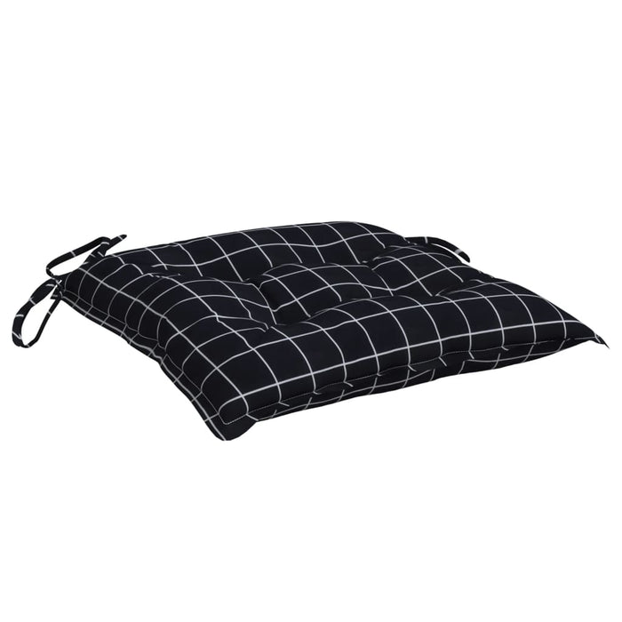 Perne scaun, 2 buc., negru carouri, 50x50x7 cm, textil oxford - WALTI WALTI