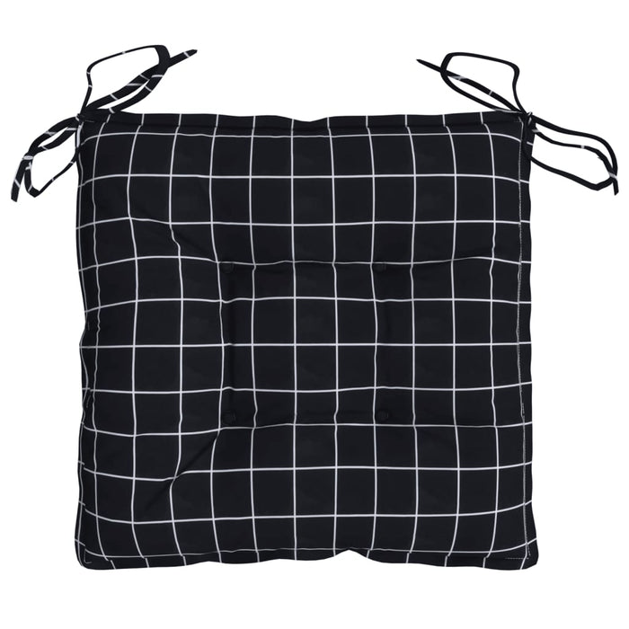 Perne scaun, 2 buc., negru carouri, 50x50x7 cm, textil oxford - WALTI WALTI