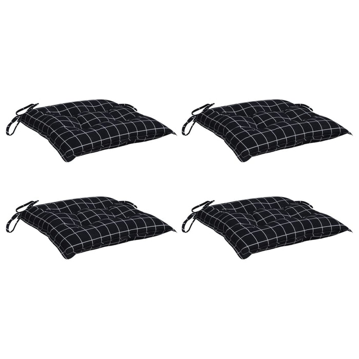 Perne scaun, 4 buc., negru carouri, 50x50x7 cm, textil oxford - WALTI WALTI