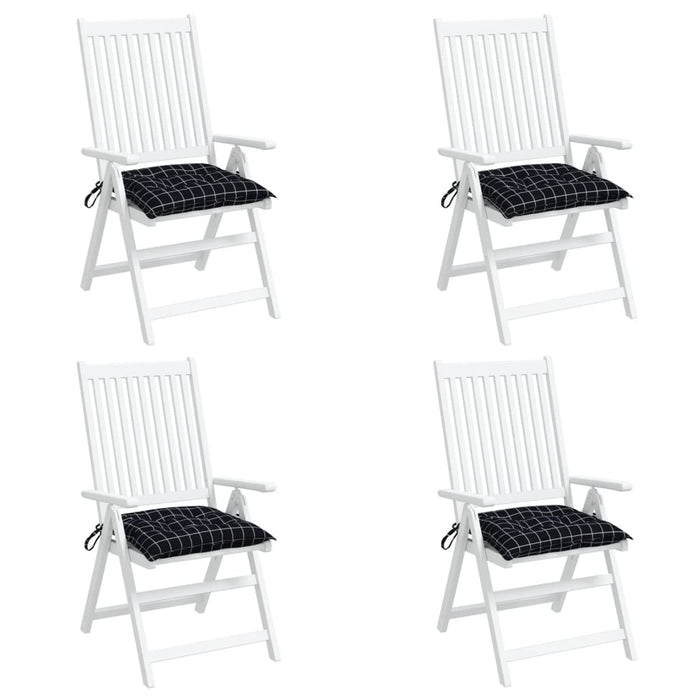 Perne scaun, 4 buc., negru carouri, 50x50x7 cm, textil oxford - WALTI WALTI