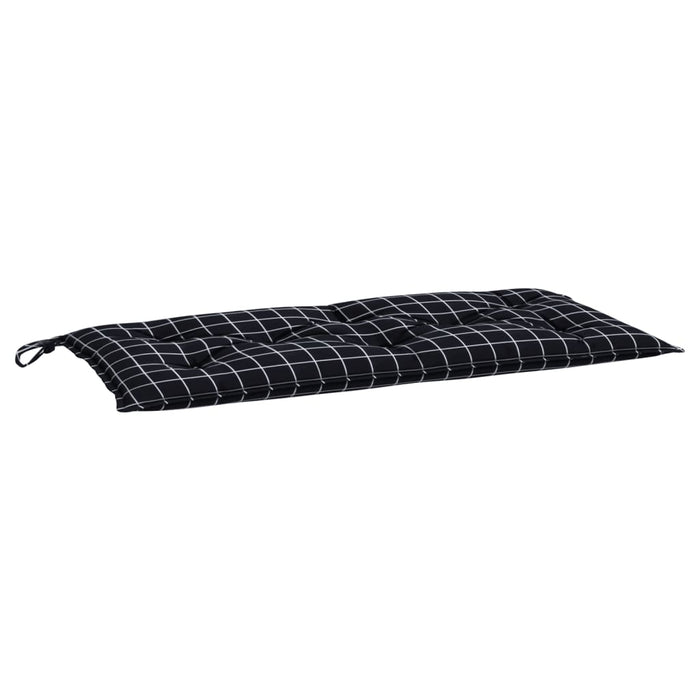 Pernă bancă de grădină negru carouri, 100x50x7cm, textil Oxford - WALTI WALTI