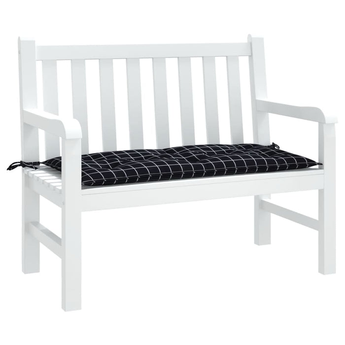 Pernă bancă de grădină negru carouri, 100x50x7cm, textil Oxford - WALTI WALTI