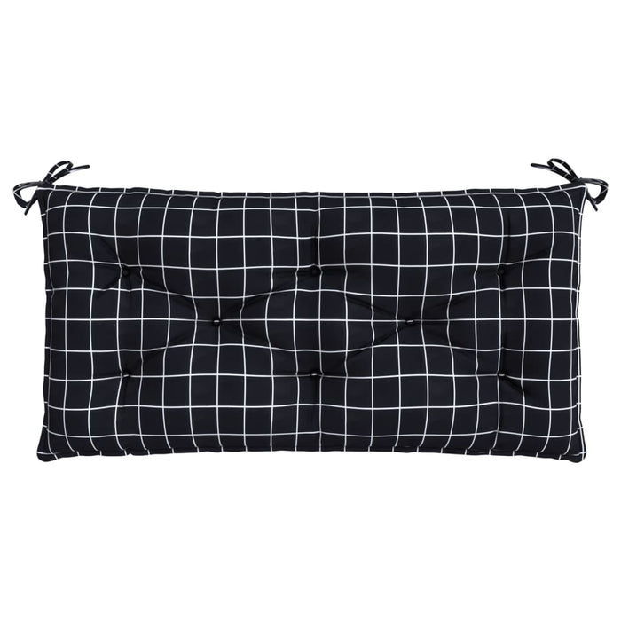Pernă bancă de grădină negru carouri, 100x50x7cm, textil Oxford - WALTI WALTI