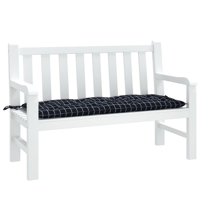 Pernă bancă de grădină, negru carouri, 120x50x7 cm, textil - WALTI WALTI
