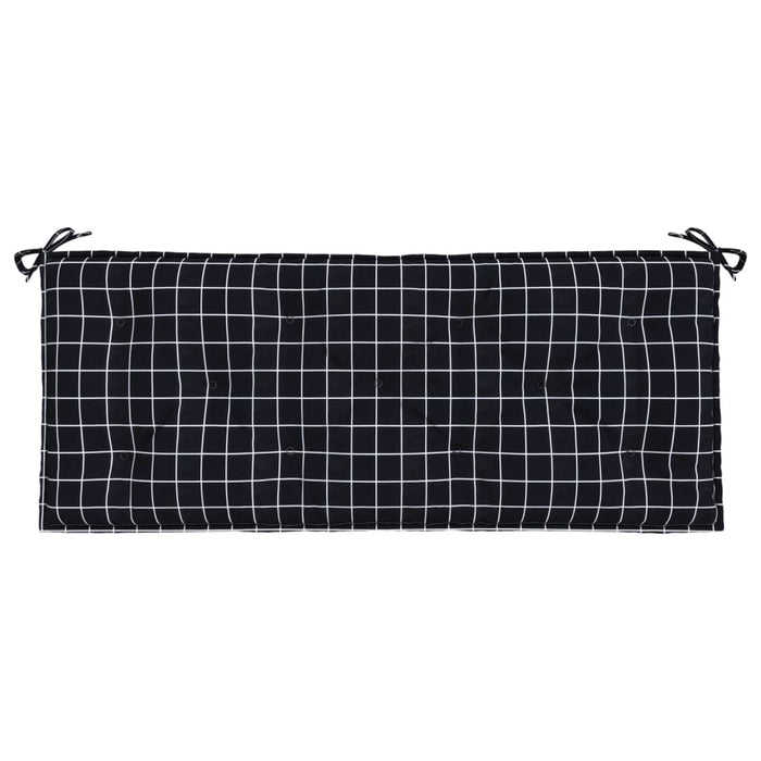 Pernă bancă de grădină, negru carouri, 120x50x7 cm, textil - WALTI WALTI