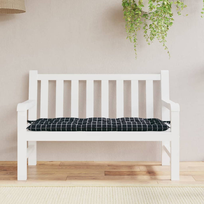 Pernă bancă de grădină, negru carouri, 120x50x7 cm, textil - WALTI WALTI