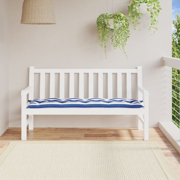 Pernă de bancă dungi albastre și albe 150x50x7 cm textil oxford - WALTI WALTI
