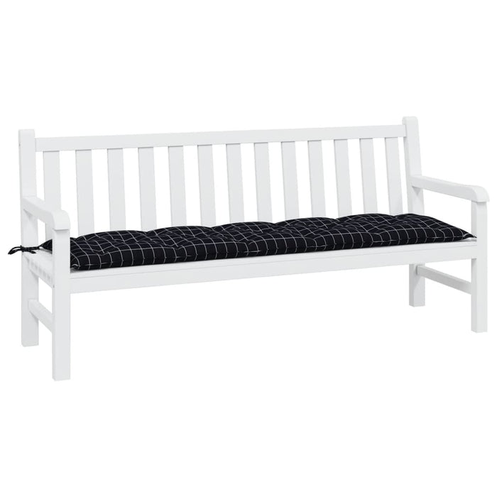 Pernă bancă de grădină negru carouri, 180x50x7cm, textil oxford - WALTI WALTI