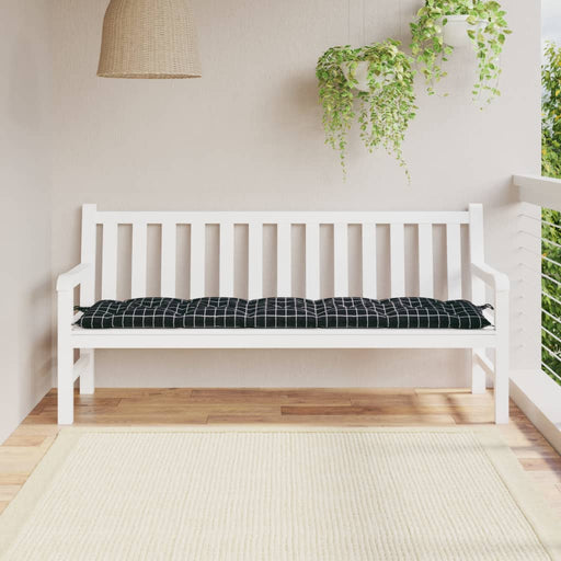 Pernă bancă de grădină negru carouri, 180x50x7cm, textil oxford - WALTI WALTI