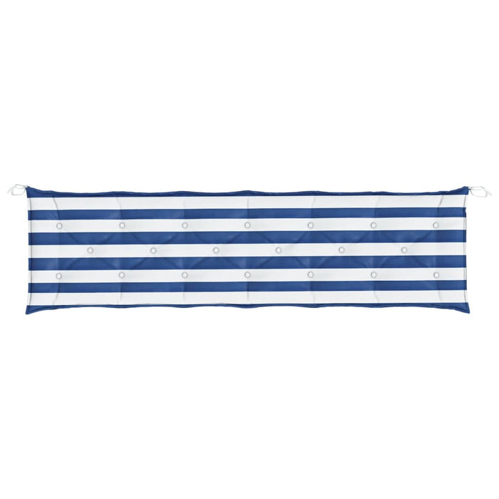 Pernă bancă de grădină, dungi albastru/alb, 200x50x7 cm, textil - WALTI WALTI