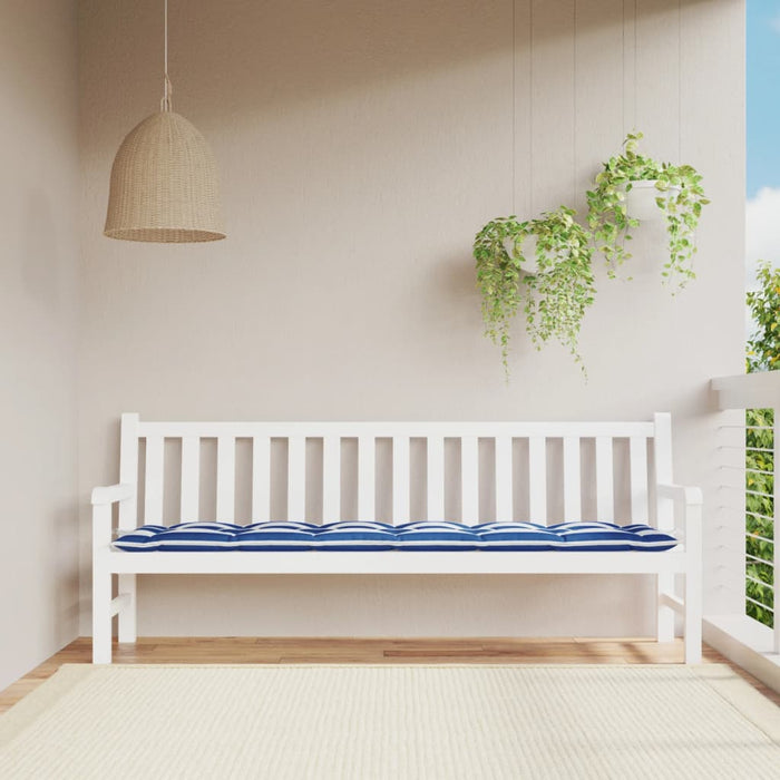 Pernă bancă de grădină, dungi albastru/alb, 200x50x7 cm, textil - WALTI WALTI