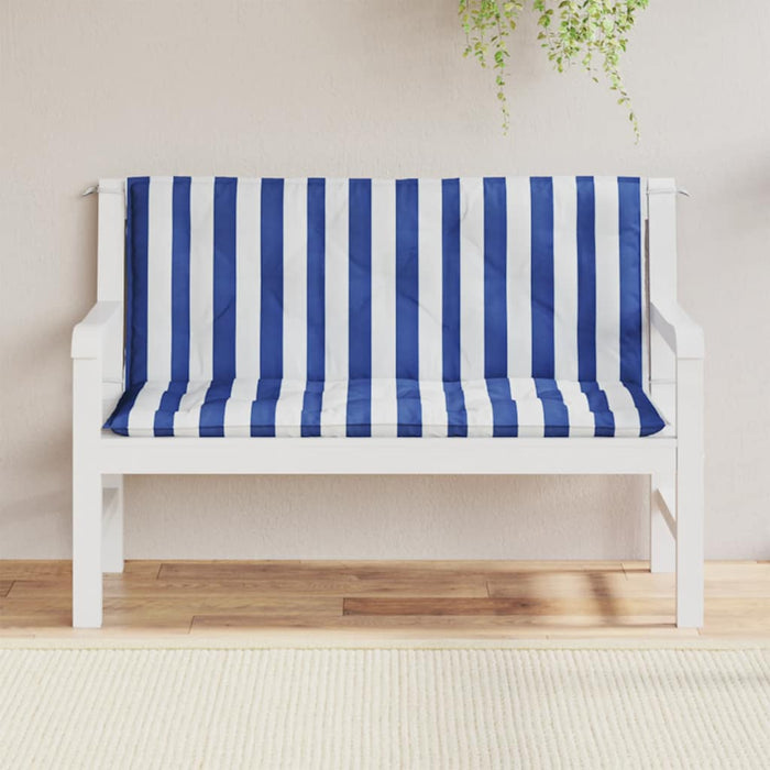 Perne bancă grădină, 2 buc., albastru&alb, 120x50x7 cm, textil - WALTI WALTI
