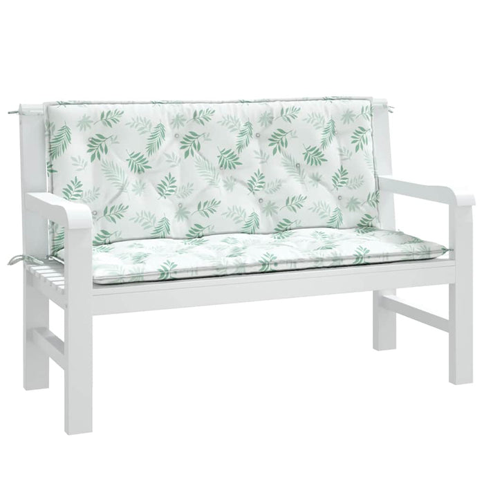 Perne bancă de grădină 2 buc. model frunze 120x50x7 cm textil WALTI