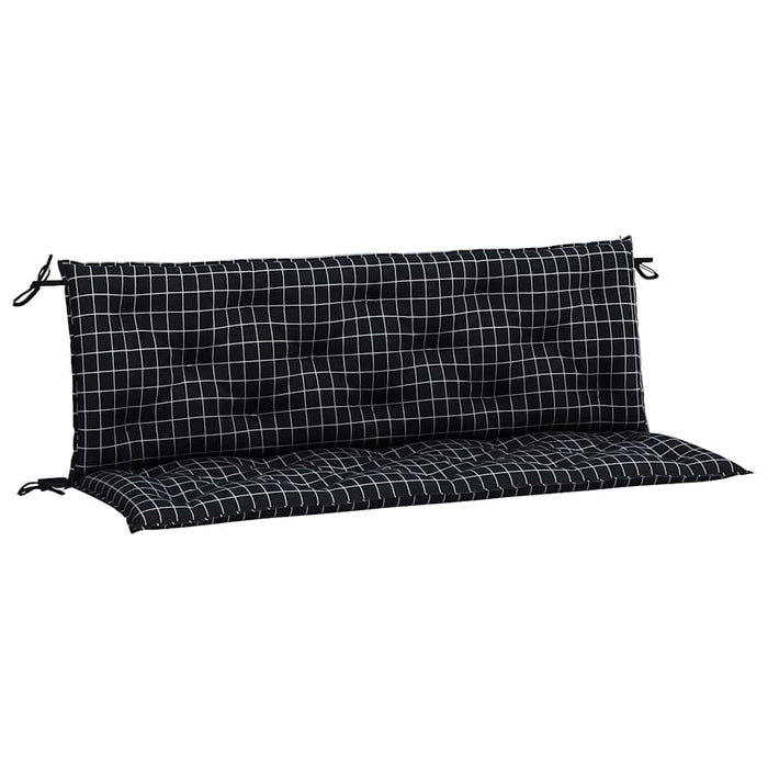 Perne bancă de grădină, 2 buc, 150x50x7cm negru carouri, textil WALTI