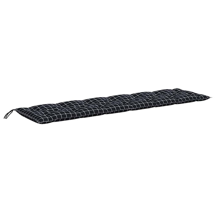 Perne bancă de grădină, 2 buc, 150x50x7cm negru carouri, textil WALTI