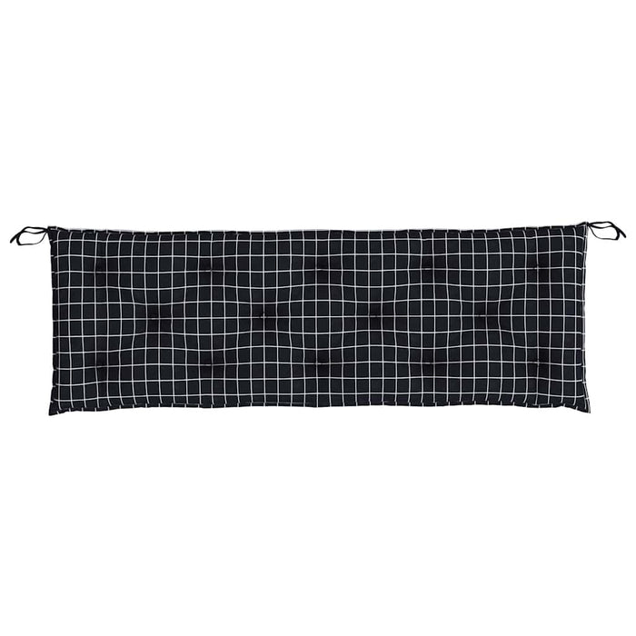 Perne bancă de grădină, 2 buc, 150x50x7cm negru carouri, textil WALTI