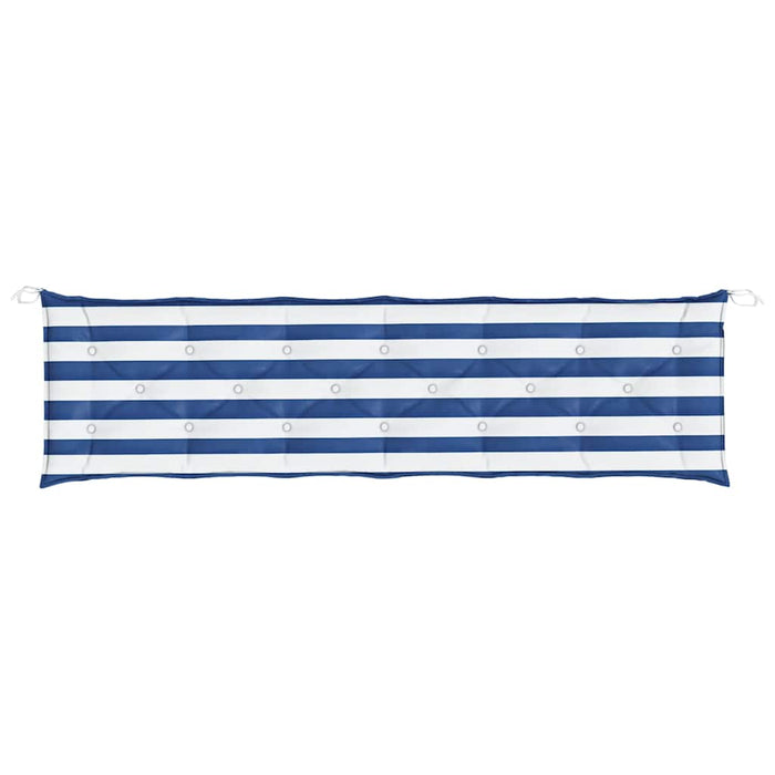 Perne bancă, 2 buc, dungi albastre și albe, 200x50x7 cm, textil - WALTI WALTI