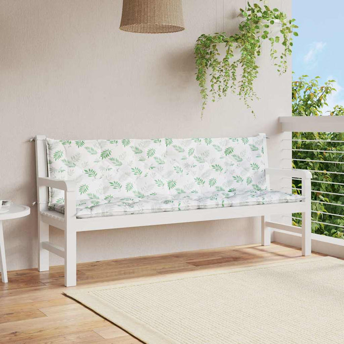 Perne bancă de grădină, 2 buc, 200x50x7cm, model frunze, textil - WALTI WALTI
