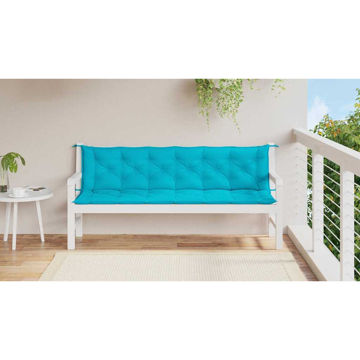 Perne bancă de grădină, 2 buc., turcoaz, 200x50x7 cm, textil - WALTI WALTI